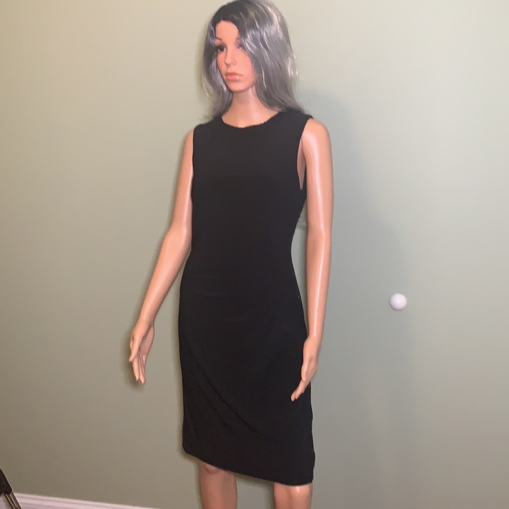 Chaps Black Sleeveless Sheath Dress